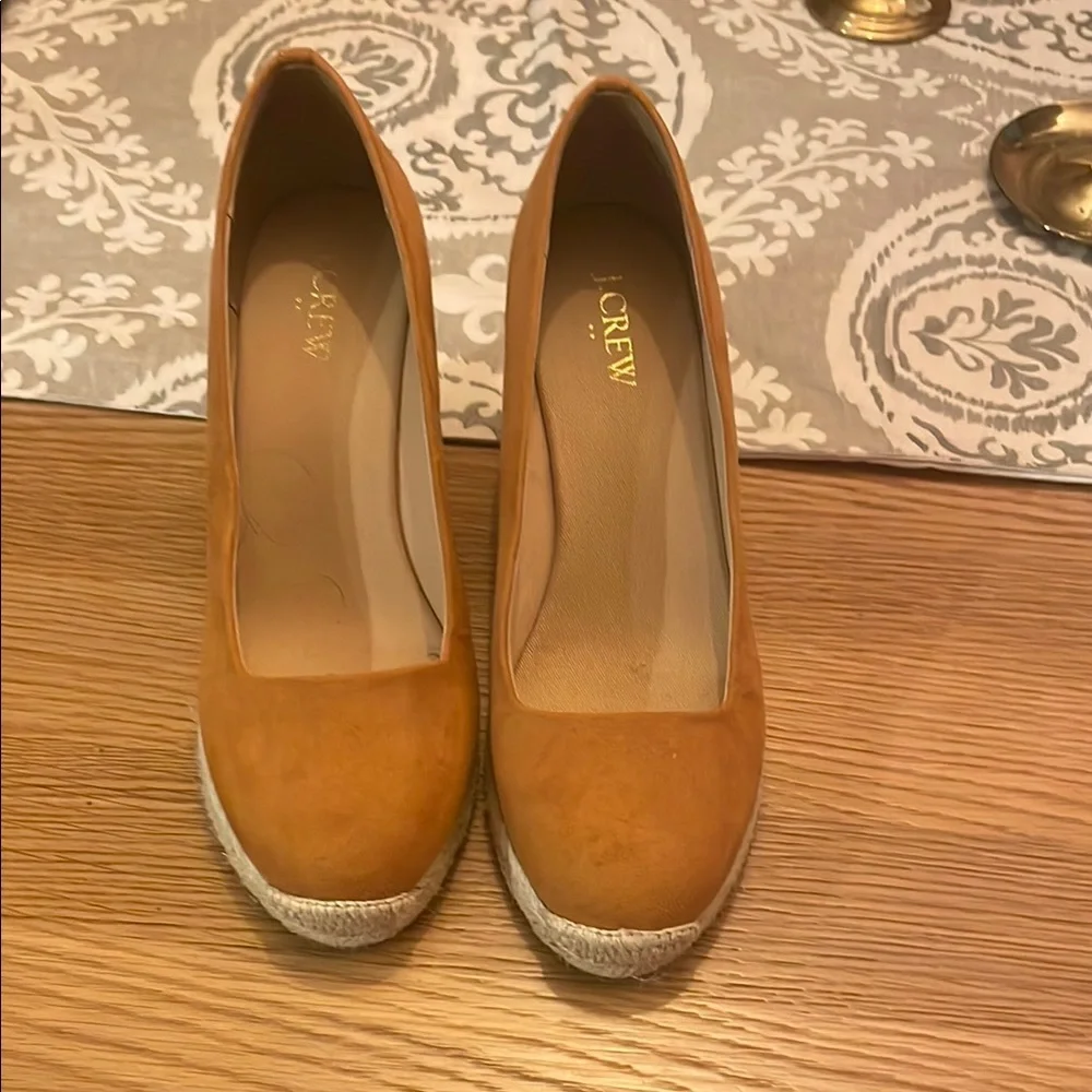 J. Crew Women's Tan Suede Espadrille Pumps